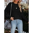 thumbnail image 2 of xiaxaixu Pull Tricoté pour Femmes Manches Longues Col Rond Pull-Over Chaud avec Boules pour Automne Hiver, 2 of 6