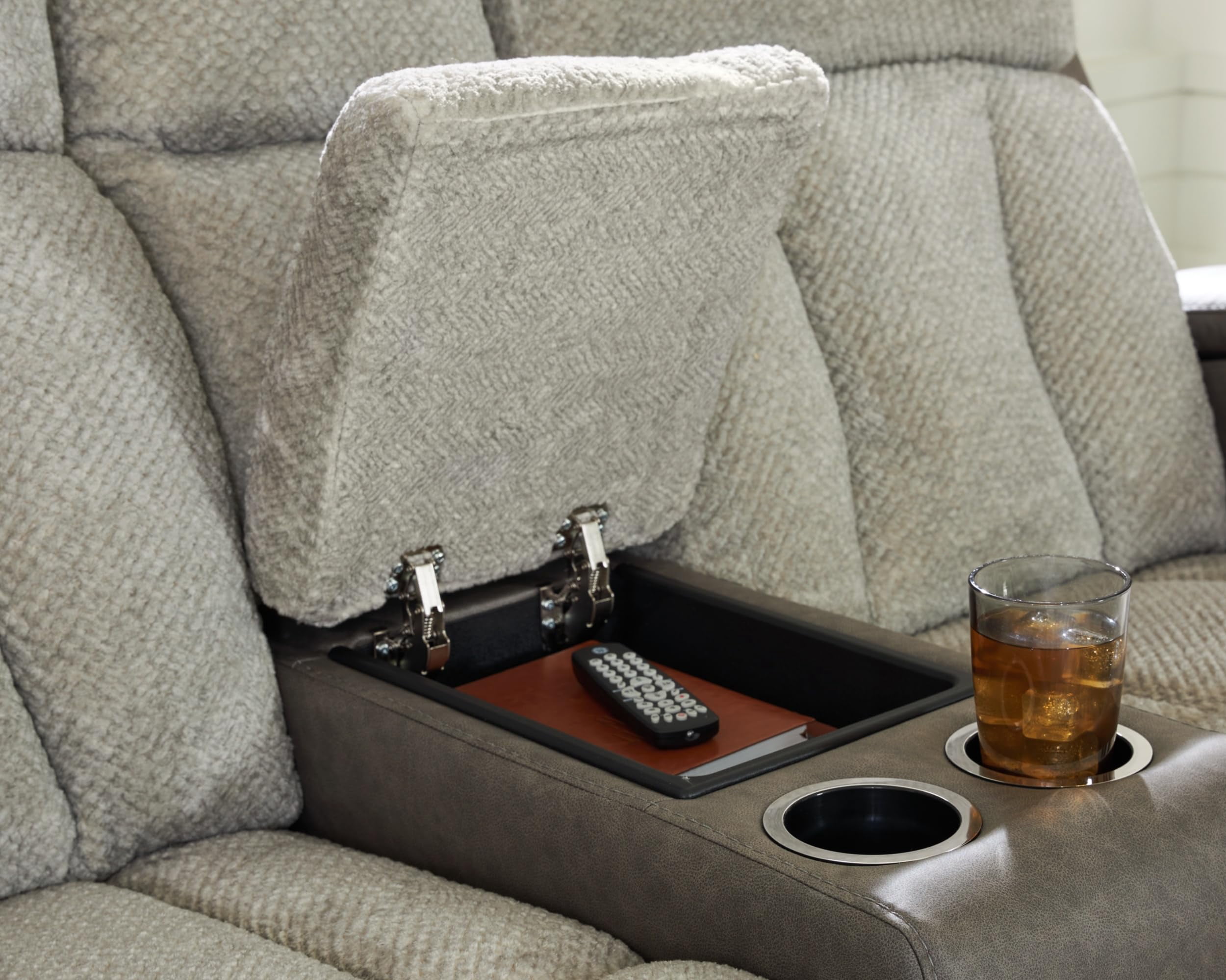 Signature Design by Ashley Point Clear Gray Power Reclining Loveseat