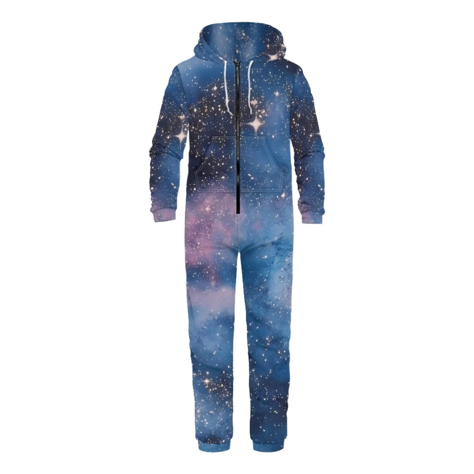 POLERO Men's Novelty One-Piece Pajamas Skull&Pumpkin Pattern Onesie Halloween Costumes Loose Fit Soft Comfortable Sleepsuit for Pajamas Party, Size M