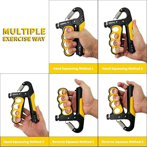 WLIKKS Grip Strength Trainer 2 Pack - Adjustable 11-220Lbs (5-100KG) with Auto Counter, Hand Grip Strengthener, Forearm Exerciser for Athletes, Musicians, Gym, Home, Injury Rehab