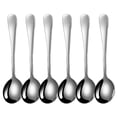 thumbnail image 1 of Juego de 6 cucharaditas de cucharas de té de acero inoxidable, para el hogar, cocina, restaurante, mango cuadrado (plateado), 1 of 5