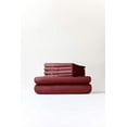 thumbnail image 2 of 700 Thread Count 5 Piece Split California King Sheets Sets Set ( 2- Twin XL Fitted Sheets 1-Flat sheet and 2-Pillow covers ) with 15" deep pocket for Adjustable Bed Color Burgundy Solid, 2 of 2
