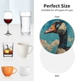 thumbnail image 6 of Lsque Blue Watercolor Duck Pattern 4" Drink Coasters Set of 4, PVC Leather Absorbent Coasters, Table Coaster Set Decorative Coffee Cup Coasters Housewarming Gift -Round Shape, 6 of 6