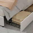 thumbnail image 3 of VECELO Full Size Bed Frame with 4 Storage Drawers, Modern Upholstered Platform Bed Frame with Adjustable Headboard, No Box Spring Needed, White, 3 of 11