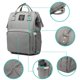 thumbnail image 3 of Mochila impermeable de gran Capacidad KAUFHAUS.com.mx Pañalera con USB Azul Claro, 3 of 9