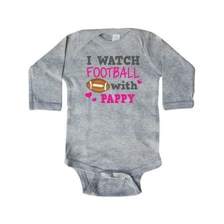 

Inktastic I Watch Football with My Pappy Gift Baby Girl Long Sleeve Bodysuit