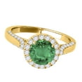 thumbnail image 3 of Aonejewelry 1.35 Ct. Halo Emerald and Diamond Engagement Ring Crafted In 14k Solid Yellow Gold (A+ , I2-I3), 3 of 4