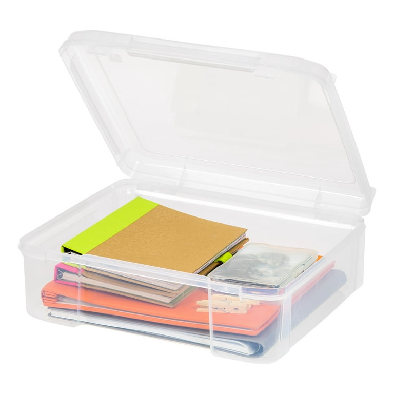  12” x 12” Plastic Scrapbook Storage Case by Simply Tidy -  Portable Case for Documents, Papers, Sewing, Crafts - Clear, Bulk 12 Pack