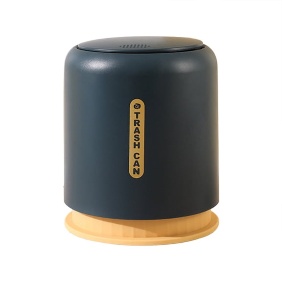 CurioCo Mini Desktop Trash Can with Lid Cute Small Waste Bin Push Button Office Desk Organizer Storage for Home Bedroom Bathroom Vanity
