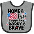 thumbnail image 3 of Inktastic Home of the Free Because My Daddy is Brave with Flag Boys or Girls Baby Bib, 3 of 4