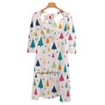 thumbnail image 4 of Christmas Tree Square Neck Dress Cute Loose Print Dresses Elegant Beach Party Dress Abstract Christmas Tree Paper Circles, 4 of 5