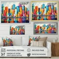 thumbnail image 4 of Designart "Miami Cityscape Pop Art painting II" Cityscapes Floater Framed Canvas Print, 4 of 7