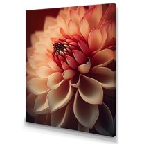 Designart Orange Dahlia Flower V Canvas Wall Art
