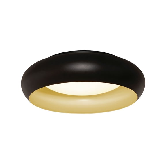 AFX Kayce 4.1 in. 1-Light Black/Gold LED Flush Mount