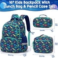 thumbnail image 2 of 3Pcs Cute Kawaii Backpack Set, Waterproof Backpack with Lunch Box & Pencil Case, Blue Dinosaur, 2 of 9