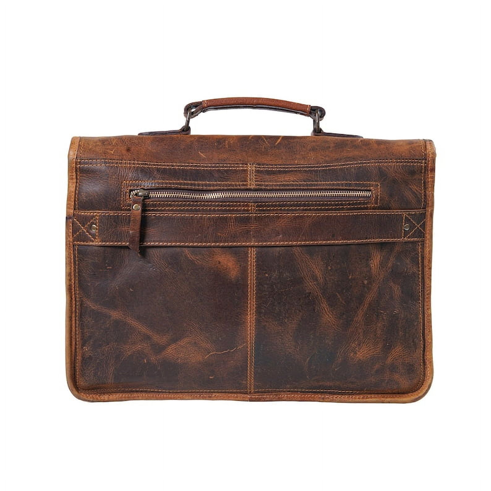 MaheTri Leather Messenger Bag for Men, 15.5 Inches Vintage Laptop Briefcase Satchel Shoulder Bag