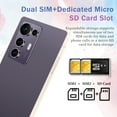 thumbnail image 5 of 6.8" HD+ Display Unlocked Smartphone, 6GB+64GB Unlocked Phone, Built in Pen, 13MP+48MP Dual Camera/Face ID/Dual SIM/GPS (Purple), 5 of 6