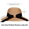 thumbnail image 2 of Sombrero de paja para playa para mujer, protección UV UPF50, ala plegable para viajes, sombrero de verano con cordón, 2 of 2