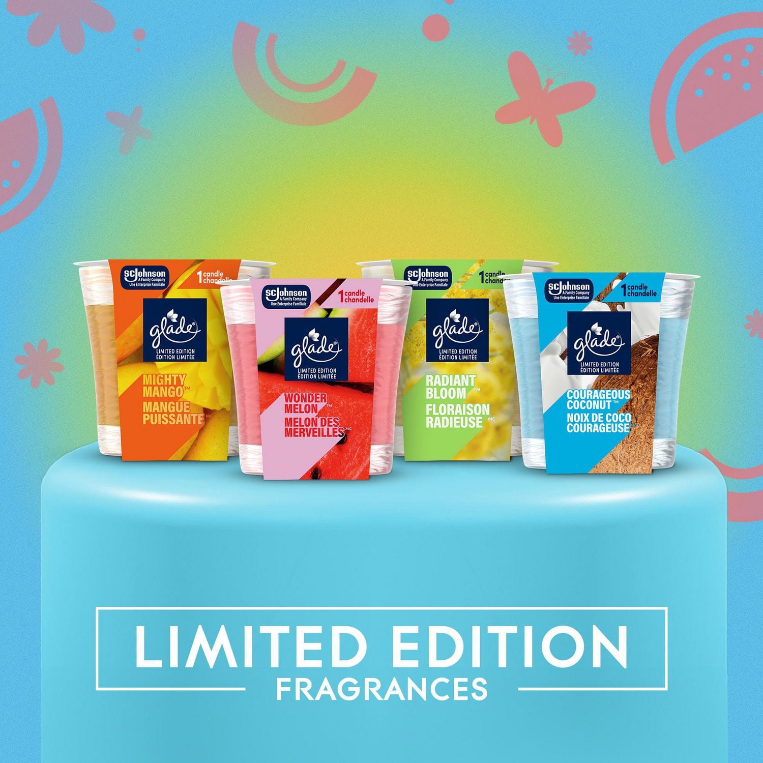 Glade® Scented Candle Air Freshener, Wonder Melon™, 1-Wick Candle