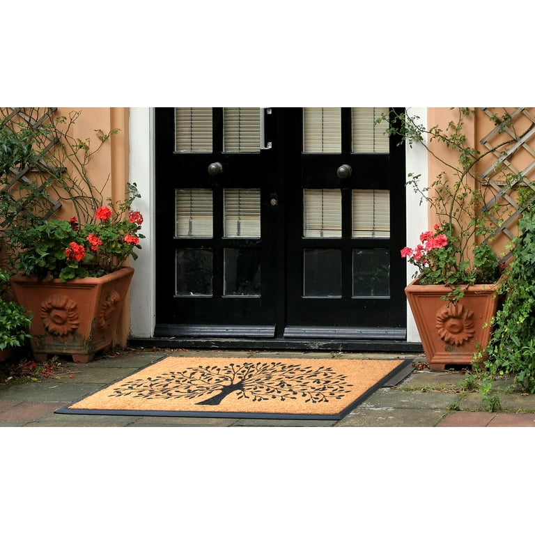 A1hc NewDurable & Versatile PolypropyleneRubber Doormat All Weather Inside Outside Doormat Easy to Maintain for Front Entrance Back Door, Patio,Garage
