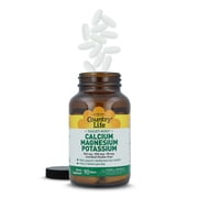 Country Life Target Mins - Calcium Magnesium Potassium Bone & Heart Health Supplement, 1000mg Calcium, 500mg Magnesium, Supports Calcium Utilization, 90 Tablets – Certified Gluten Free & Vegan