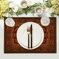 thumbnail image 3 of Red Gold Boho Placemats Set of 4 Bohemian Vintage Retro Rug Carpet Linen Washable Kitchen Dining Table Mats Stain Heat-Resistant Desktop Decor Place Mats for Home Party Indoor 12x18 in, 3 of 8