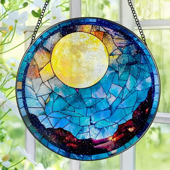 Captador de sol Pauyadu Full Moon para colgar en vitral