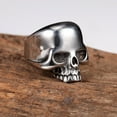 thumbnail image 3 of HSHDLDF Stainless Steel Men's Cool Skull Head Solid Ring Punk New, 3 of 7