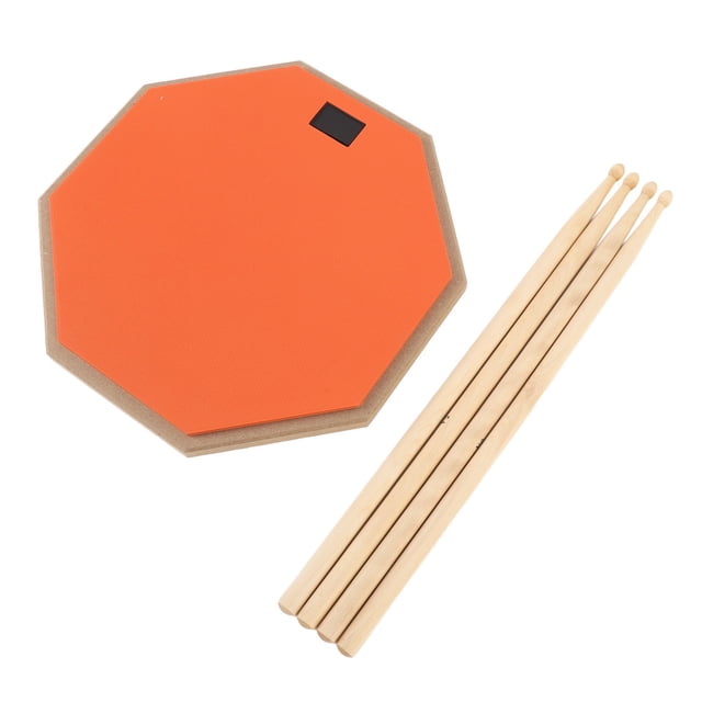 8 Inch Double Sided Silent Drum Pad, Rubber Wood Drum Practice Set with Stand Soundproof Cotton for Beginners