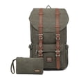 thumbnail image 1 of KAUKKO School Travel mochila para universidad flexible con portátil para 15",22L(lienzo/Verde) KAUKKO E5-1green2pcs, 1 of 5
