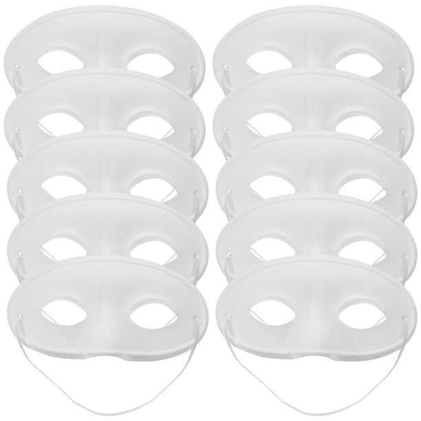 Mascaras de papel blanco de 10 piezas Fiesta de máscara en blanco pintada a mano Favores de fiesta para la personalidad