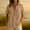 Khaki, variant on Casual Linen Blouses for Womens Lapel Button Short Sleeve Pullover Tops Solid Color Loose Fit V-neck Shirts Breathable Confy Shirt Summer Outdoor T-shirts