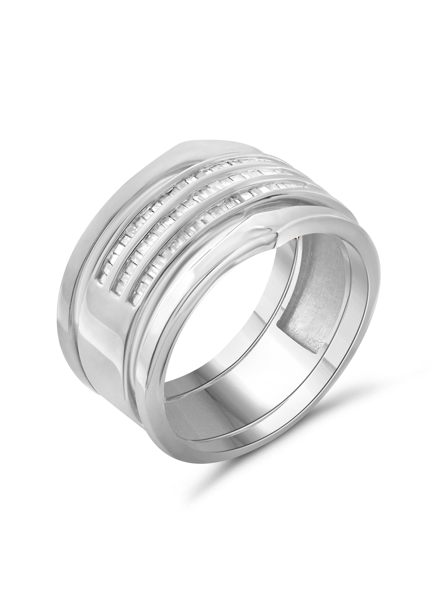 JewelersClub Stackable Diamond Rings for Women – 1/2 Carat White Diamond Ring Jewelry– 0.925 Sterling Silver Stackable Bands for Women –– Stackable Ring Set by JewelersClub