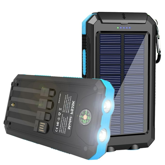 Cargador solar Power Bank YELOMIN 20000 mAh con 4 cables