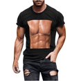 thumbnail image 1 of Qertyioot Liquidation d'Été T-Shirt d'Été pour Homme à Col Rond, Coupe Ajustée, Imprimé, Décontracté, Manches Courtes, 1 of 3