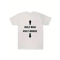 thumbnail image 2 of Men's Adult Graphic tee T-ShirtMen's Athletic Cotton Tee, Vintage Style Crew Neck T-Shirt, Short Sleeve Casual Streetwear Tops With " Half Man Half Horse " Letter Print Tee For Adult, Men, Women, Te, 2 of 8