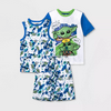 Boys' Star Wars: The Mandalorian Baby Yoda 3pc Pajama Set - Blue - 6/7 (S)