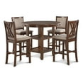 thumbnail image 3 of New Classic Furniture Amy 5-Piece Round Wood & Fabric Counter Set in Cherry, 3 of 11