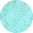 thumbnail image 1 of Ahgly Company Indoor Round Abstract Light Blue Contemporary Area Rugs, 7' Round, 1 of 4