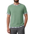 thumbnail image 7 of Ceisia Men's Short Sleeve Crew Neck T-Shirt Solid Color with Contrast Panels Casual Basic Pullover Top Soft Stretchy Gifts for Father, 7 of 7