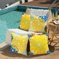 thumbnail image 2 of Yellow Blue Flower Pillow Covers 18x18 Inch Set of 4 White Blue Colored Throw Pillows Outdoor Waterproof Decor for Living Room Sofa Patio Funiture Garden Floral Linen Cushion Case 008A, 2 of 6