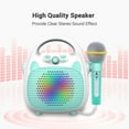 thumbnail image 4 of Graflsoa Portable Kids Karaoke Machine with Bluetooth, TF Card, and USB Support, Built-in 1200mAh Battery, Condenser Microphone, Light Blue (Ideal Gift for Children), 4 of 6
