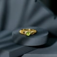 thumbnail image 4 of Rosec Jewels Peridot Art Deco Engagement Ring With Diamond (6 MM - AAA Quality), 10K Yellow Gold, US 5.50, 4 of 7