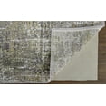 thumbnail image 4 of HomeRoots 512149 8 x 11 ft. Green Gray & Ivory Abstract Rectangle Area Rug with Fringe, 4 of 5