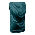 thumbnail image 5 of Women Blouses Silk Satin Tank Top Cowl Neck Sleeveless Camisole Basic Loose Shirt Green Casual Summer Tops S, 5 of 6