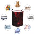 thumbnail image 4 of Goofa Red Gothic Skeleton Throne Printed Circular Hamper,Laundry Basket with Handles,Storage Baskets Foldable,Large Capacity Laundry Hamper-, 4 of 6