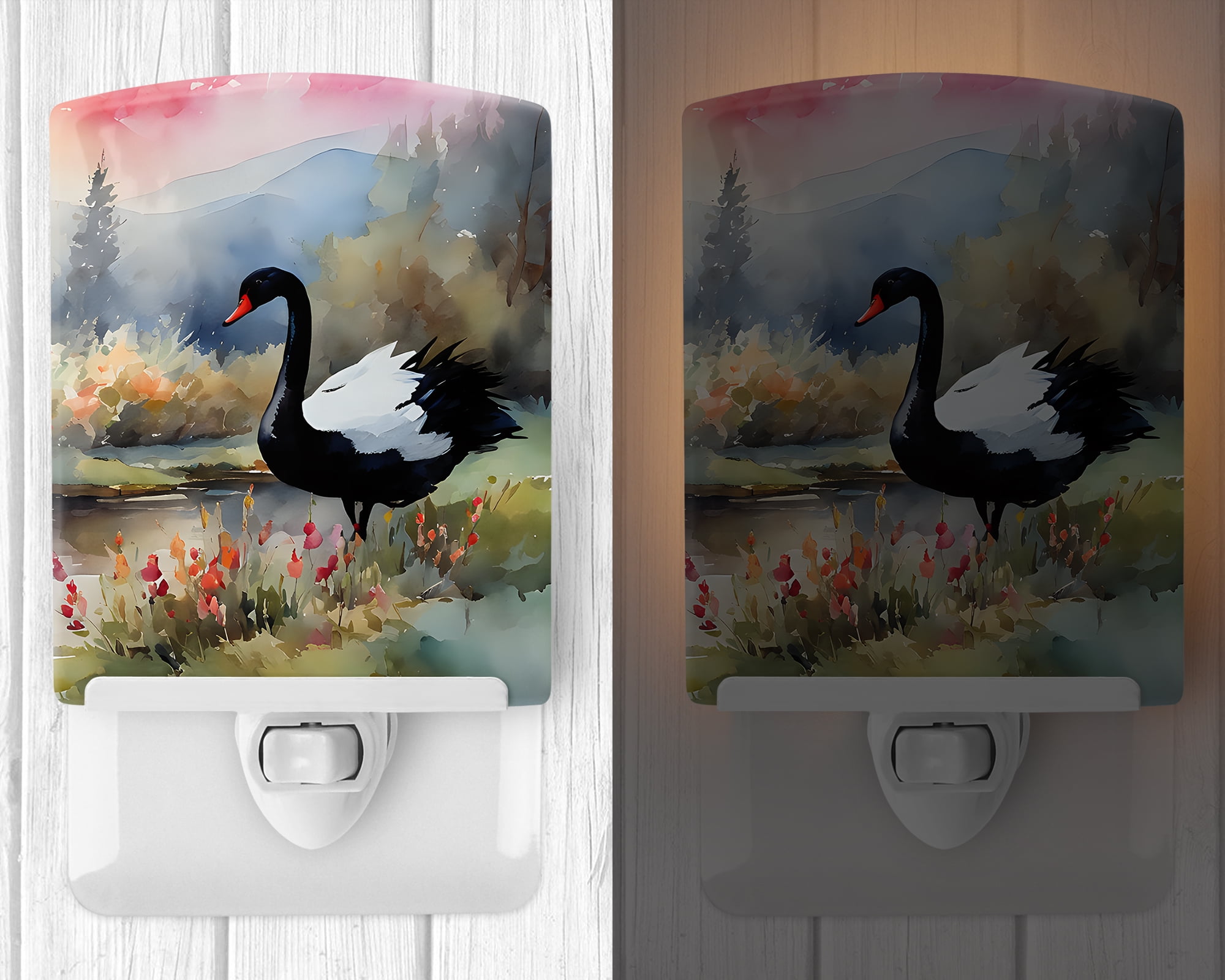 Black Swan Ceramic Night Light 4 in x 6 in