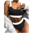 thumbnail image 2 of Utoimkio Womens Bikini Sets High Waisted Cutout Two Piece Swimsuits Tummy Control Floral Print Bathing Suits for Women Push Up Brazilian Swimwear Beachwear Swimsuit, 2 of 7