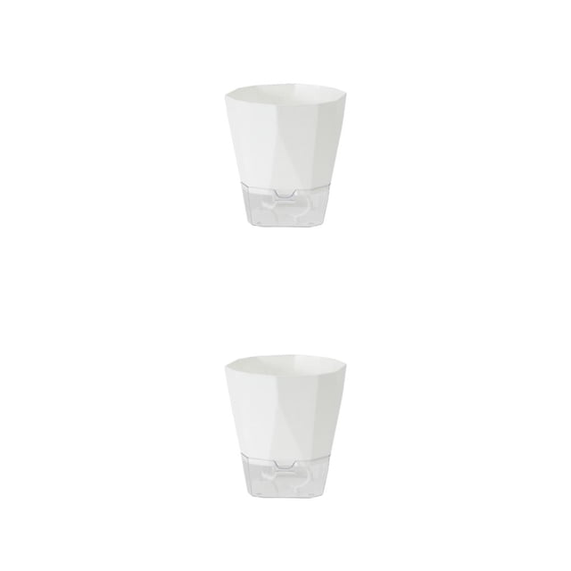 Inteprter auto riego flor maceta automática jardín maceta de plástico transpirable nivel visible interior estable blanco / m Blanco/M 2piezas