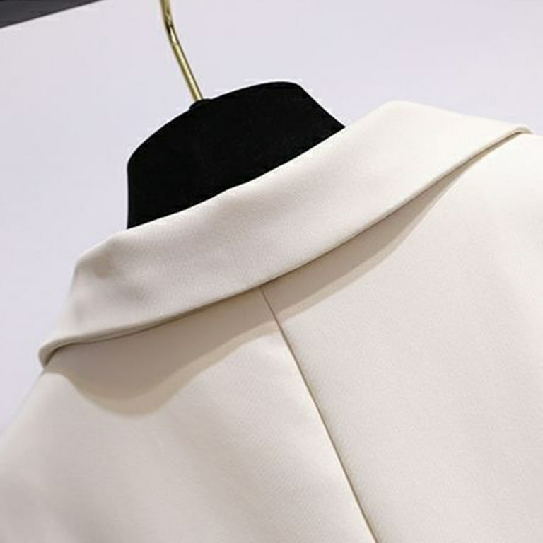 knee length dresses for ladies Miss Circle Delia White Blazer Dress with Pleated Detail XXS